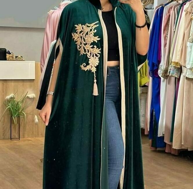 Abaya en velour royal