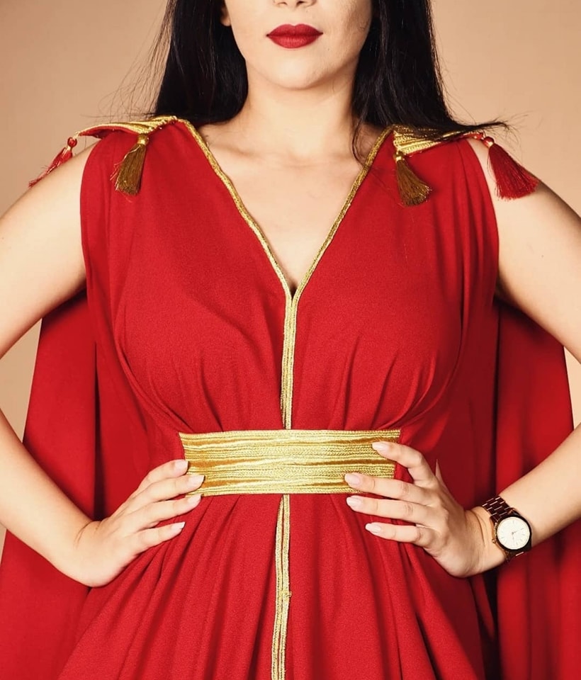 Coftan en Tissu crêpe satin