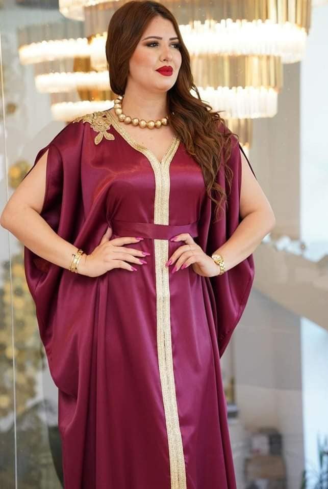 Coftan en Tissu crêpe satin