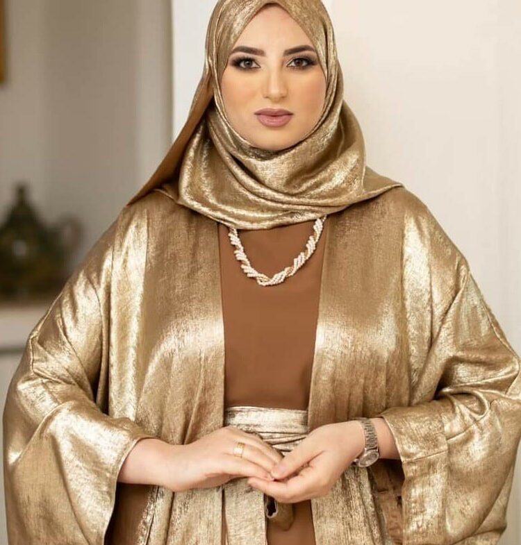 Abaya en shantung de soie